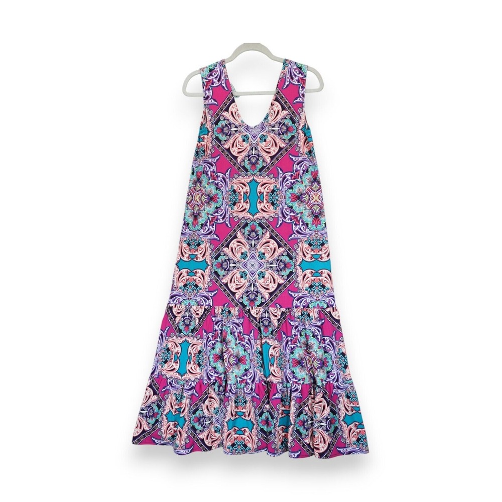 Kaiya Designs Womens Floral Tank Dress Sleeveless Stretch‎ Size XXS